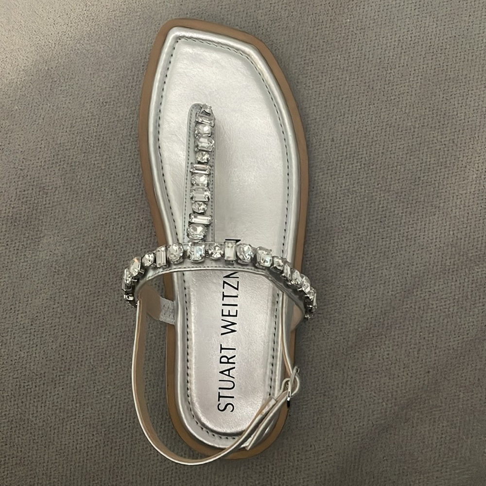 Stuart Weitzman Jaide Gem Sandal, Color Silver/Cr… - image 2